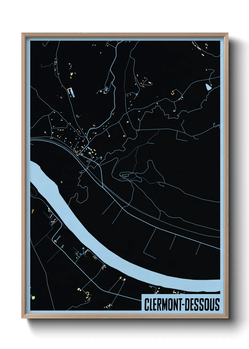 Une affiche de carte sur Clermont-Dessous