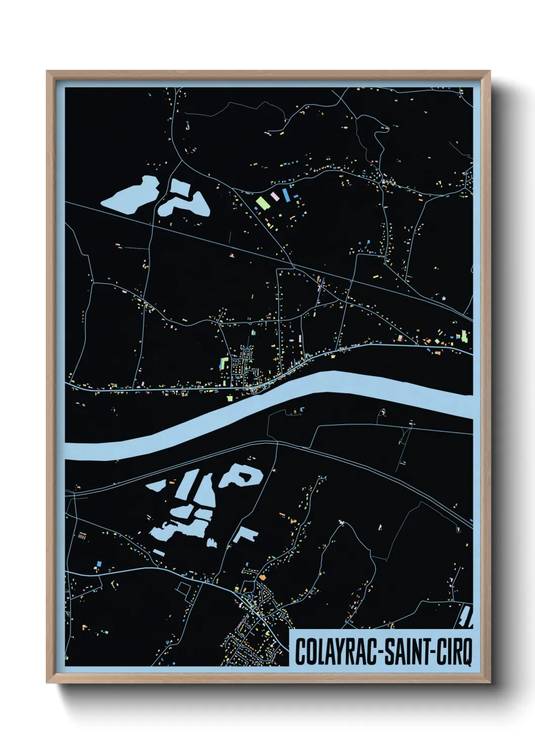 Une affiche de carte sur Colayrac-Saint-Cirq