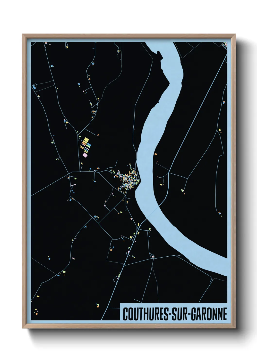 Une affiche de carte sur Couthures-sur-Garonne