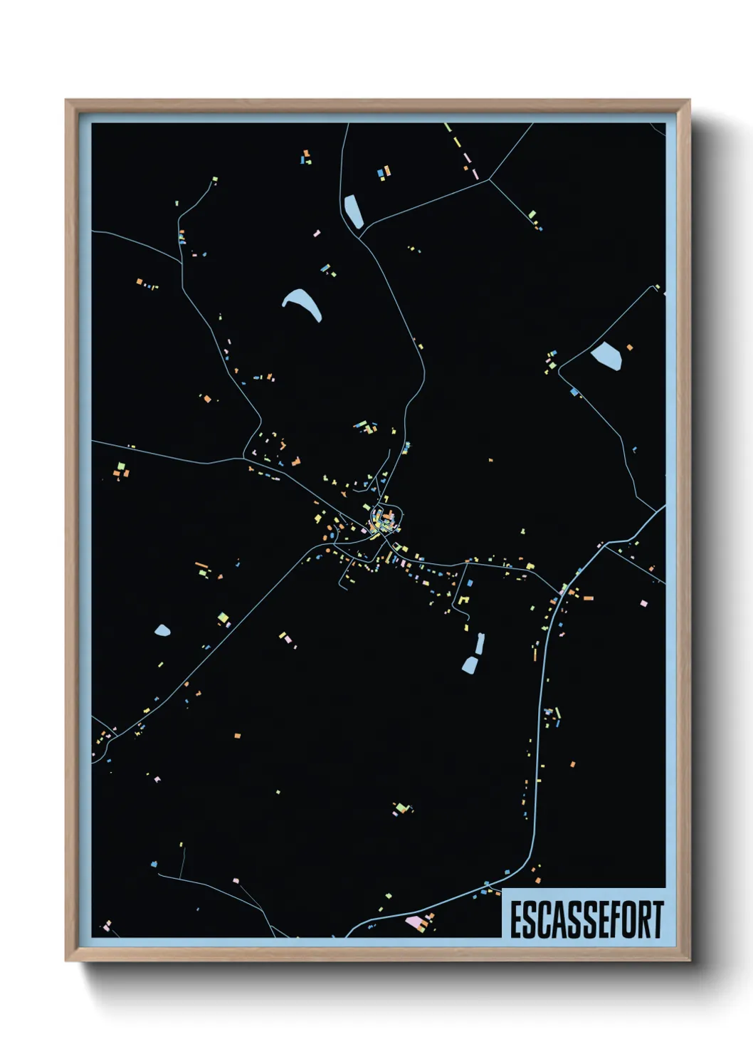 Une affiche de carte sur Escassefort