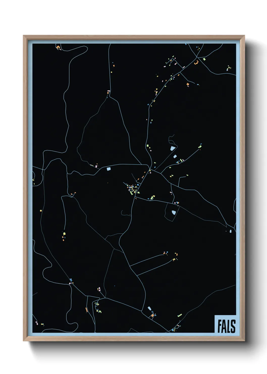 Une affiche de carte sur Fals