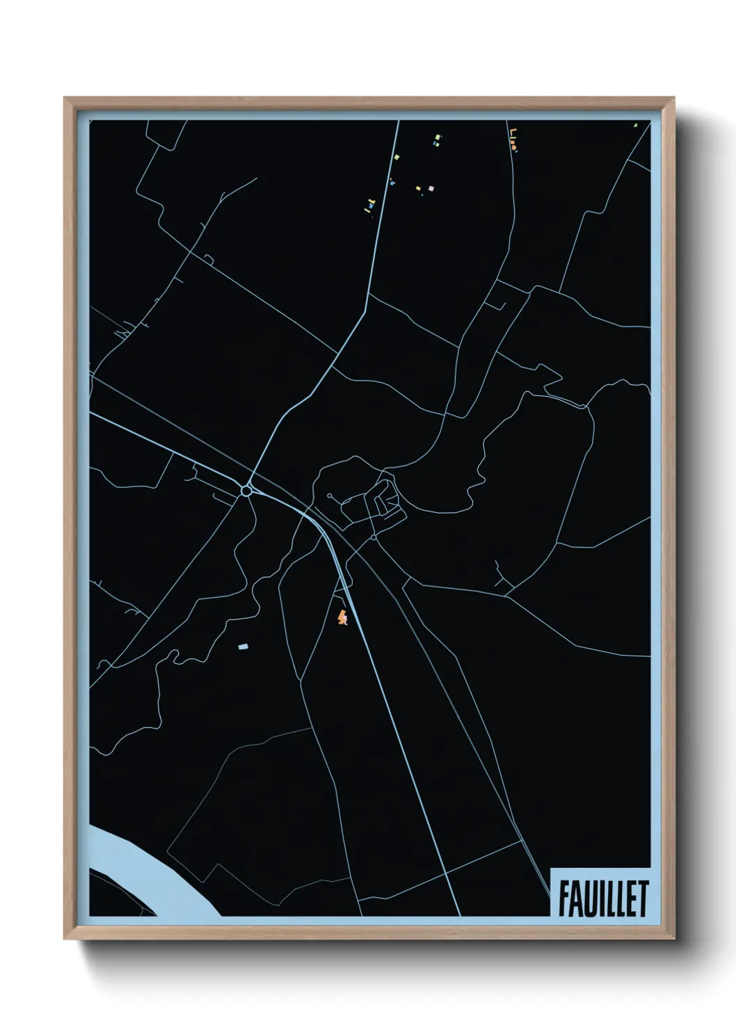 Une affiche de carte sur Fauillet