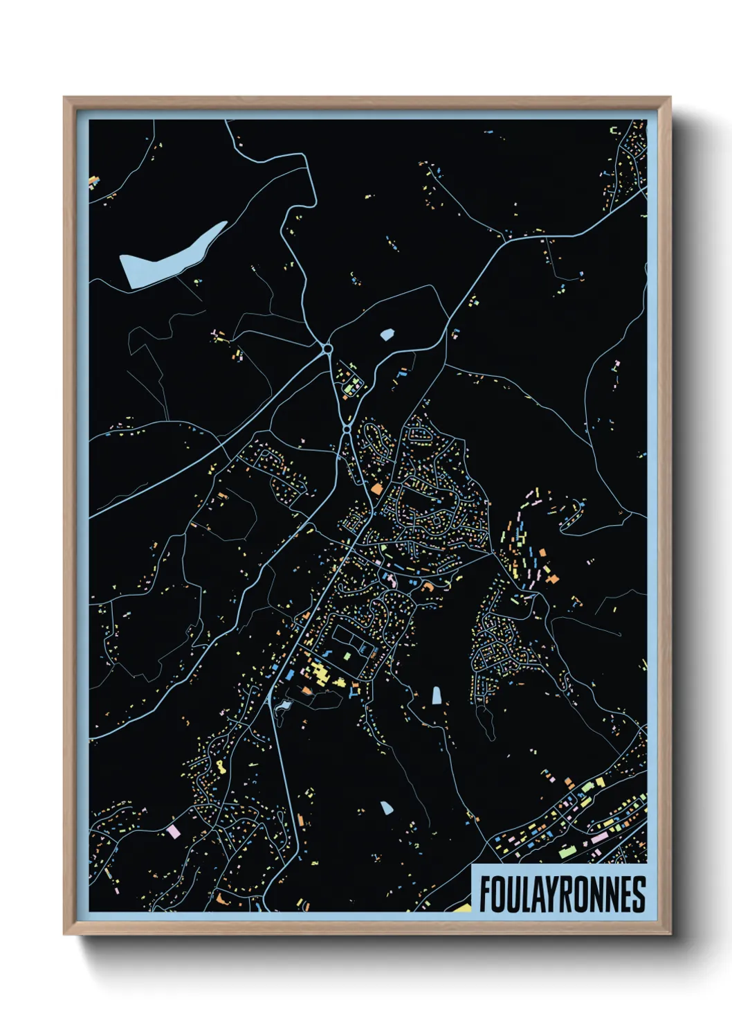 Une affiche de carte sur Foulayronnes