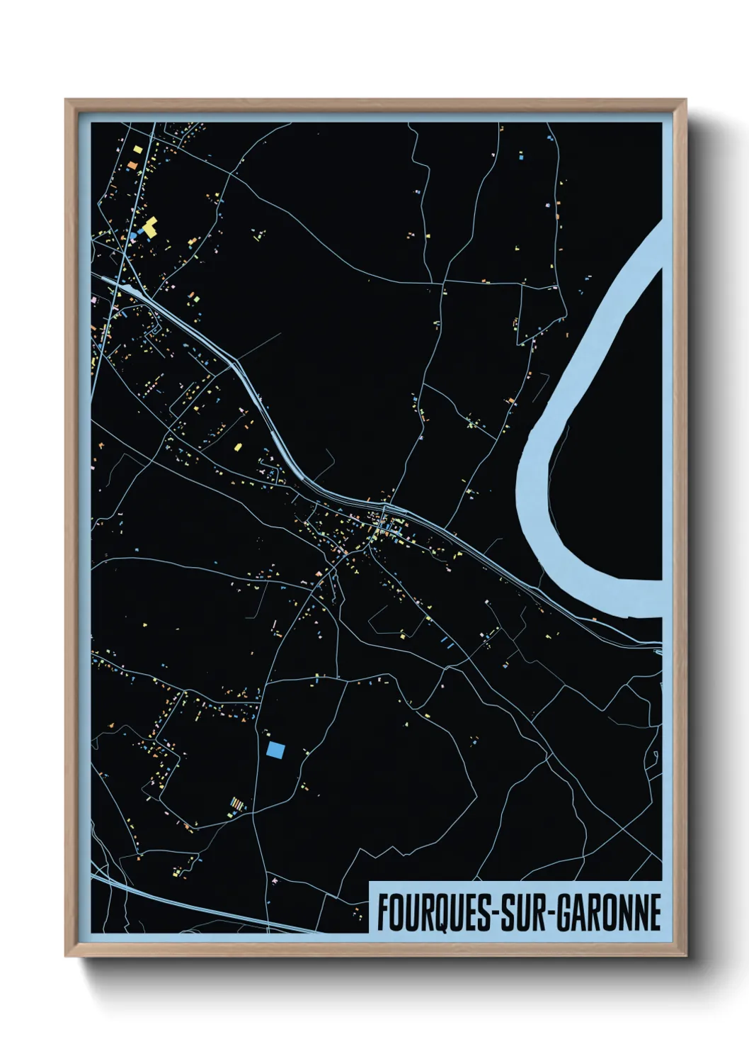 Une affiche de carte sur Fourques-sur-Garonne