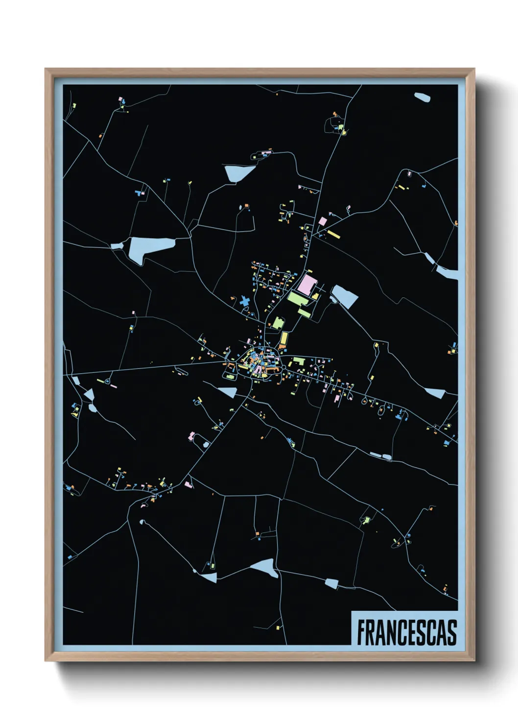 Une affiche de carte sur Francescas