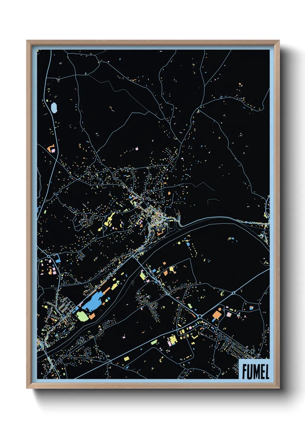 Une affiche de carte sur Fumel