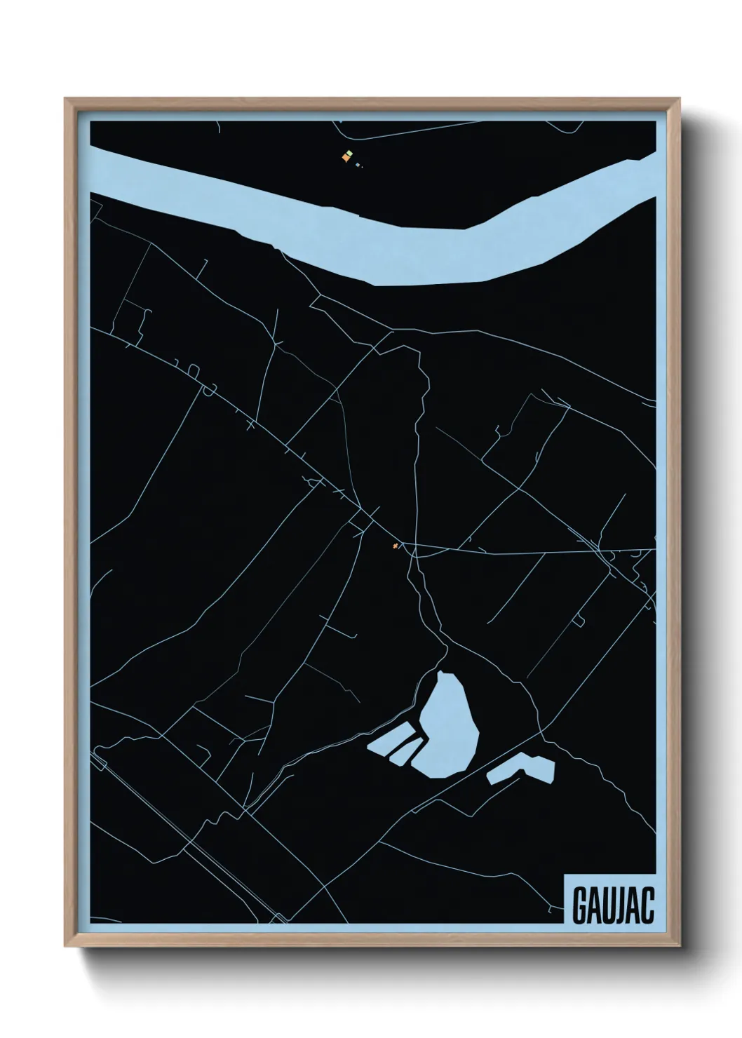 Une affiche de carte sur Gaujac