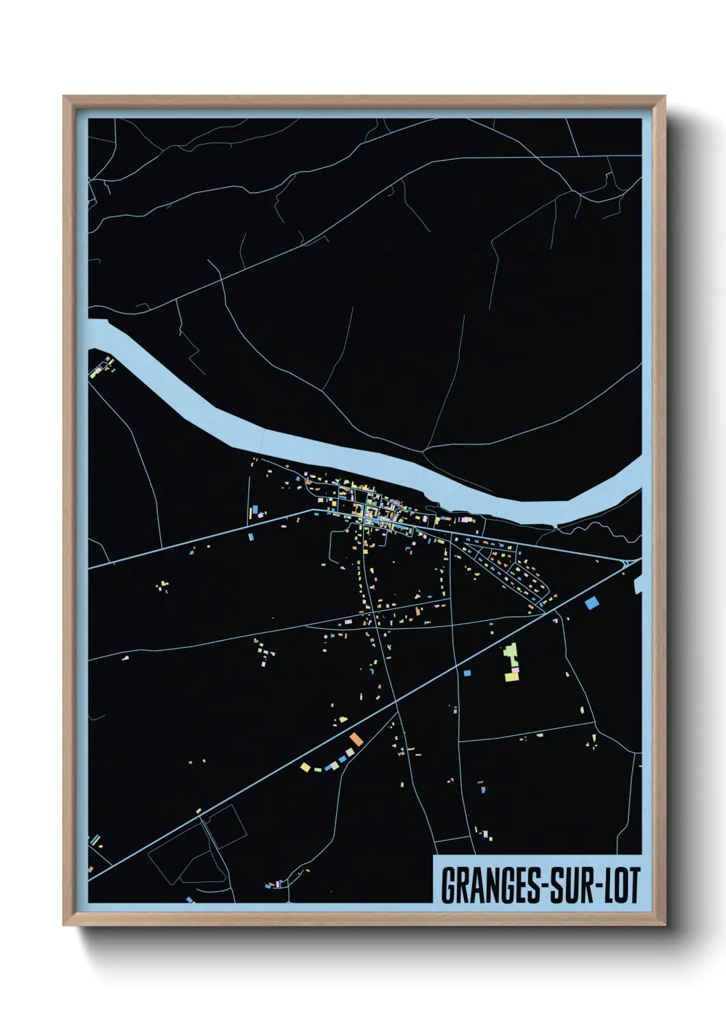 Une affiche de carte sur Granges-sur-Lot