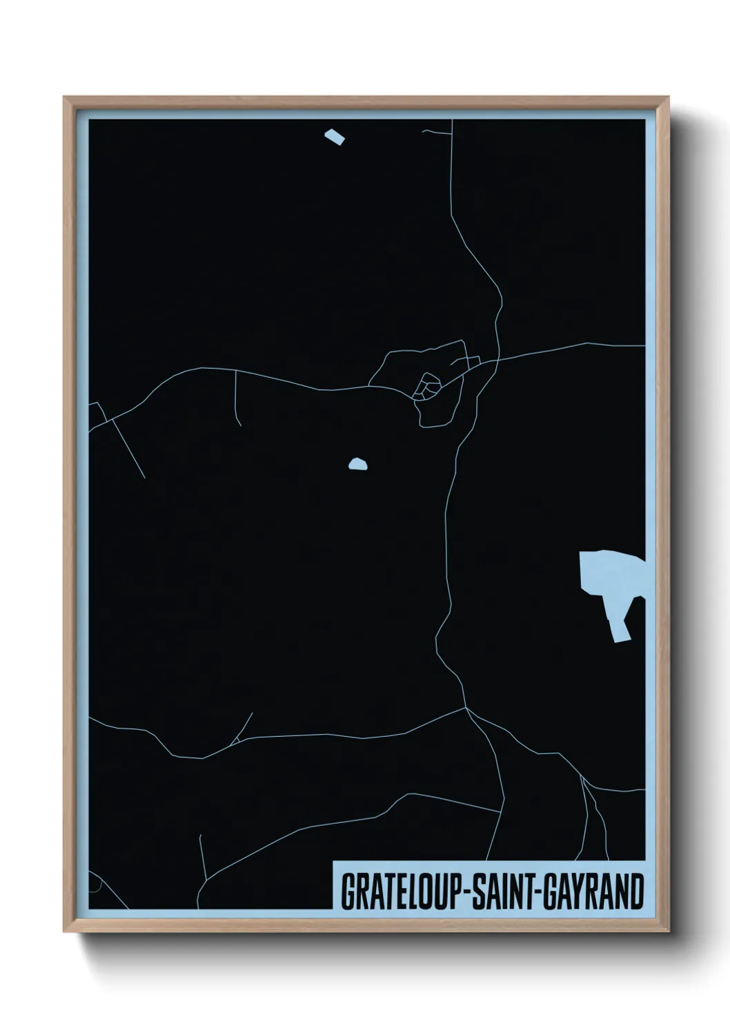 Une affiche de carte sur Grateloup-Saint-Gayrand