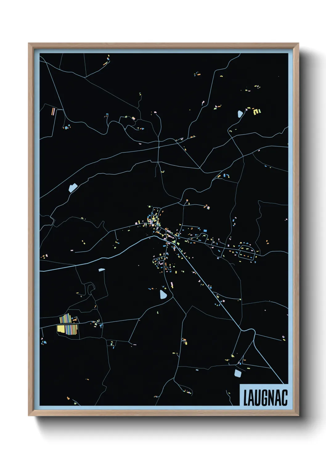 Une affiche de carte sur Laugnac