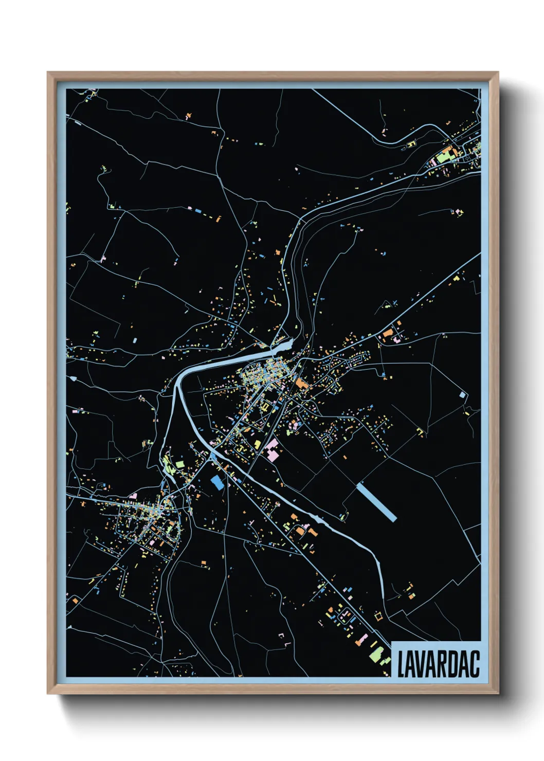 Une affiche de carte sur Lavardac