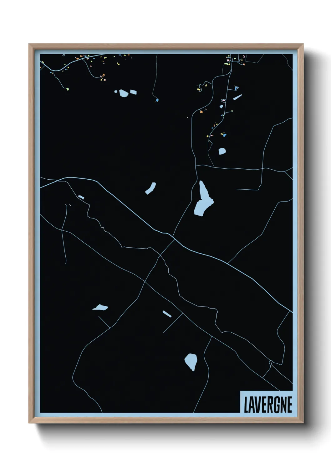 Une affiche de carte sur Lavergne