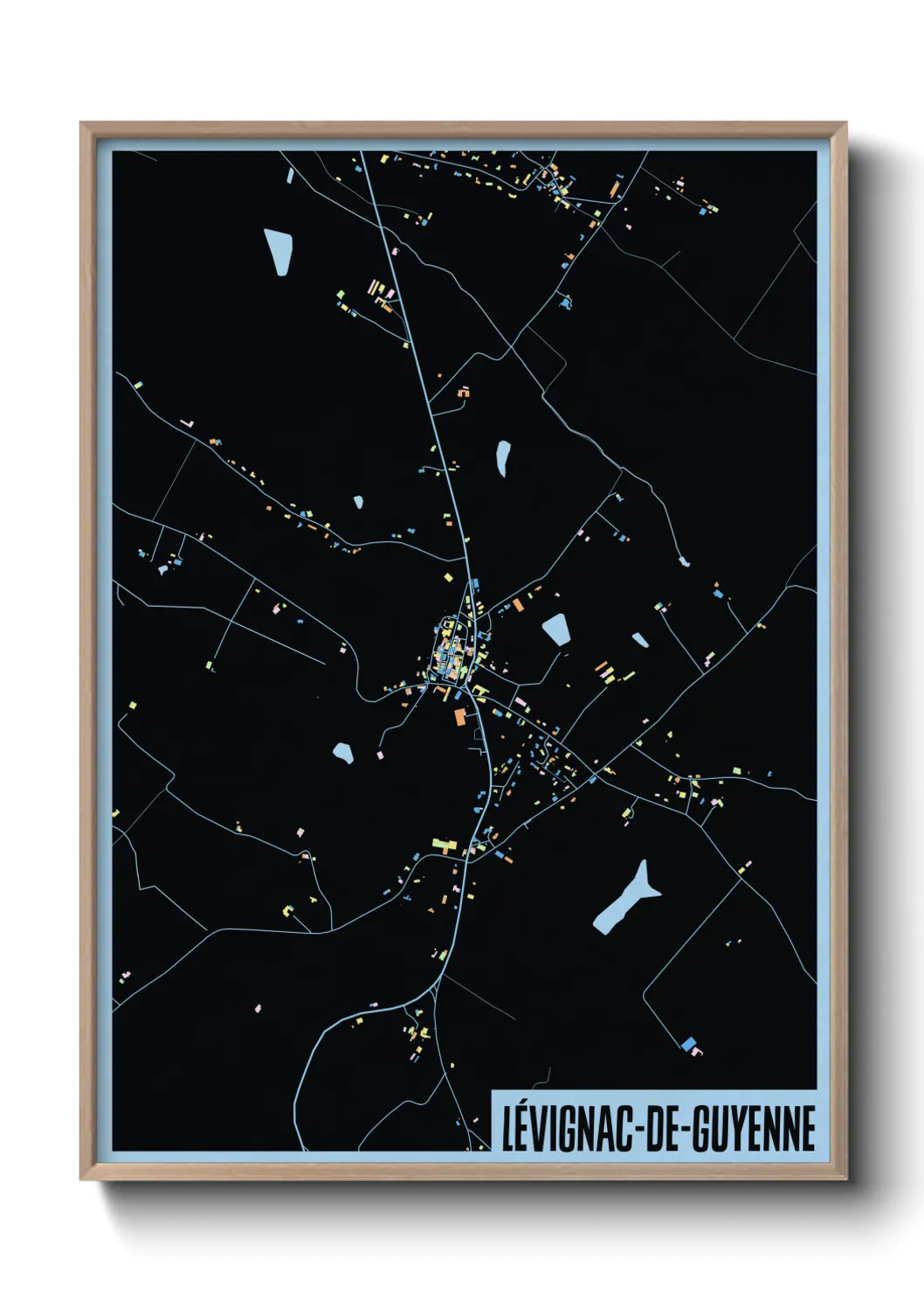 Une affiche de carte sur Lévignac-de-Guyenne