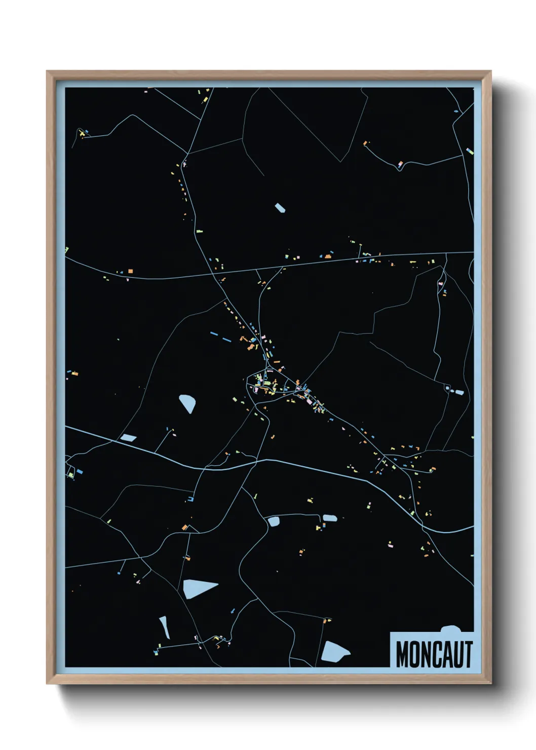 Une affiche de carte sur Moncaut