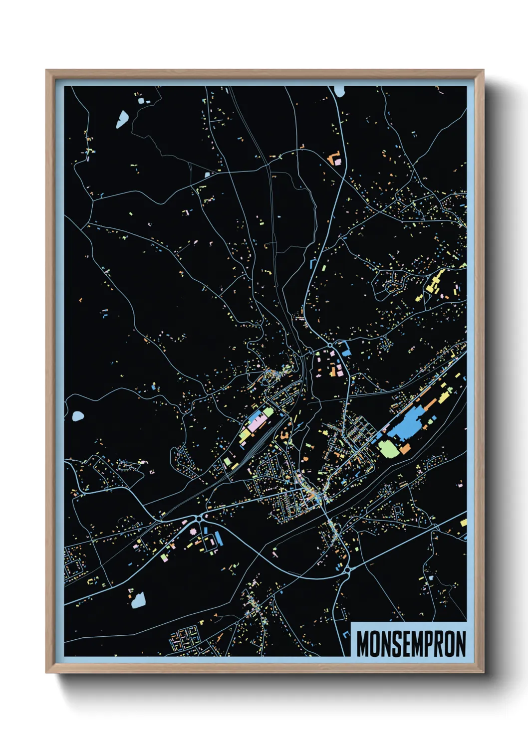 Une affiche de carte sur Monsempron