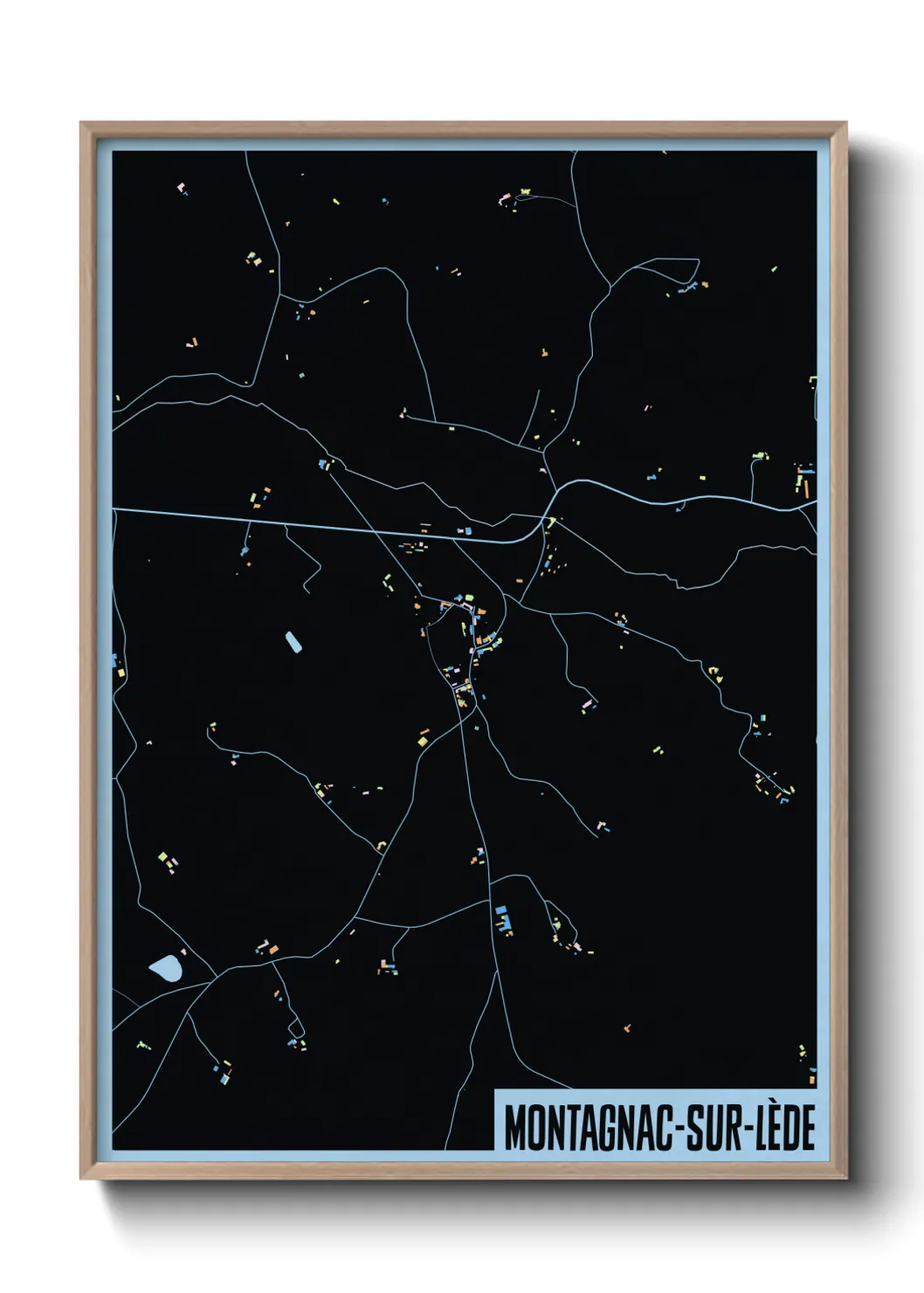 Une affiche de carte sur Montagnac-sur-Lède