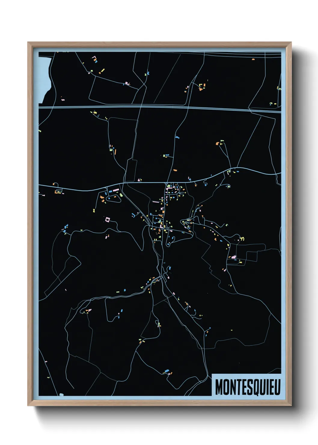 Une affiche de carte sur Montesquieu