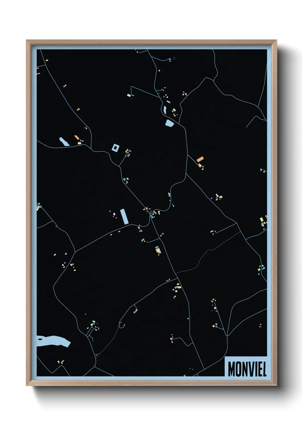 Une affiche de carte sur Monviel