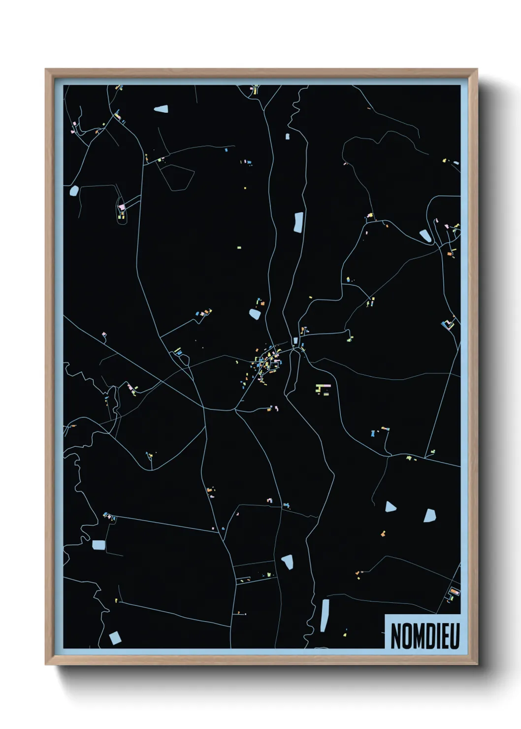 Une affiche de carte sur Nomdieu