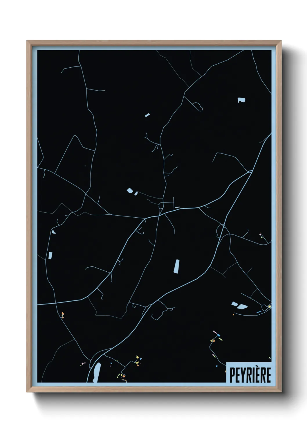 Une affiche de carte sur Peyrière