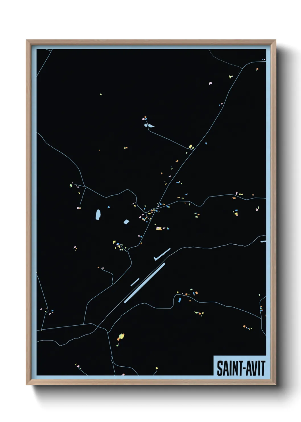 Une affiche de carte sur Saint-Avit