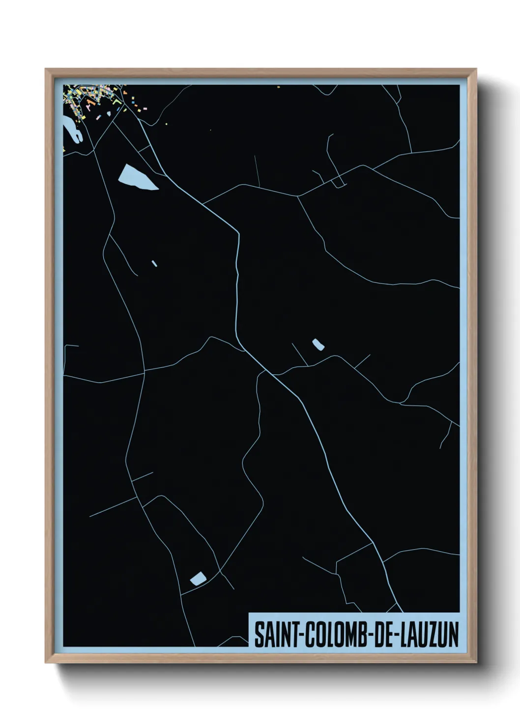 Une affiche de carte sur Saint-Colomb-de-Lauzun