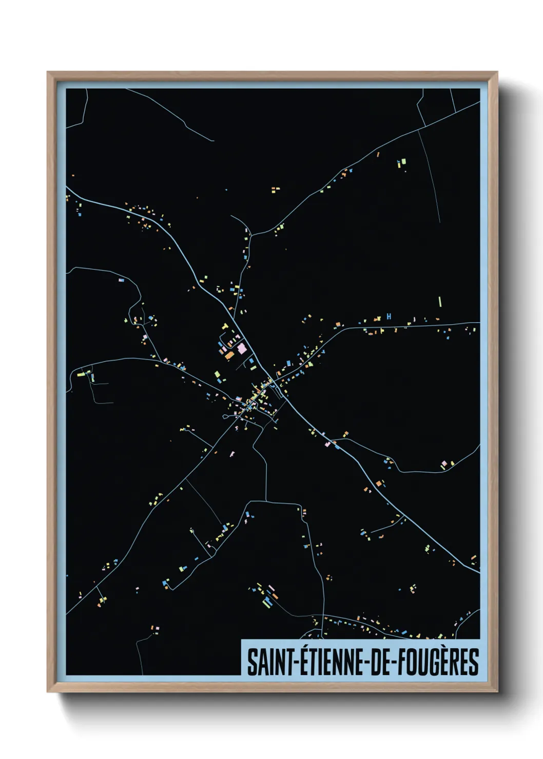 Une affiche de carte sur Saint-Étienne-de-Fougères