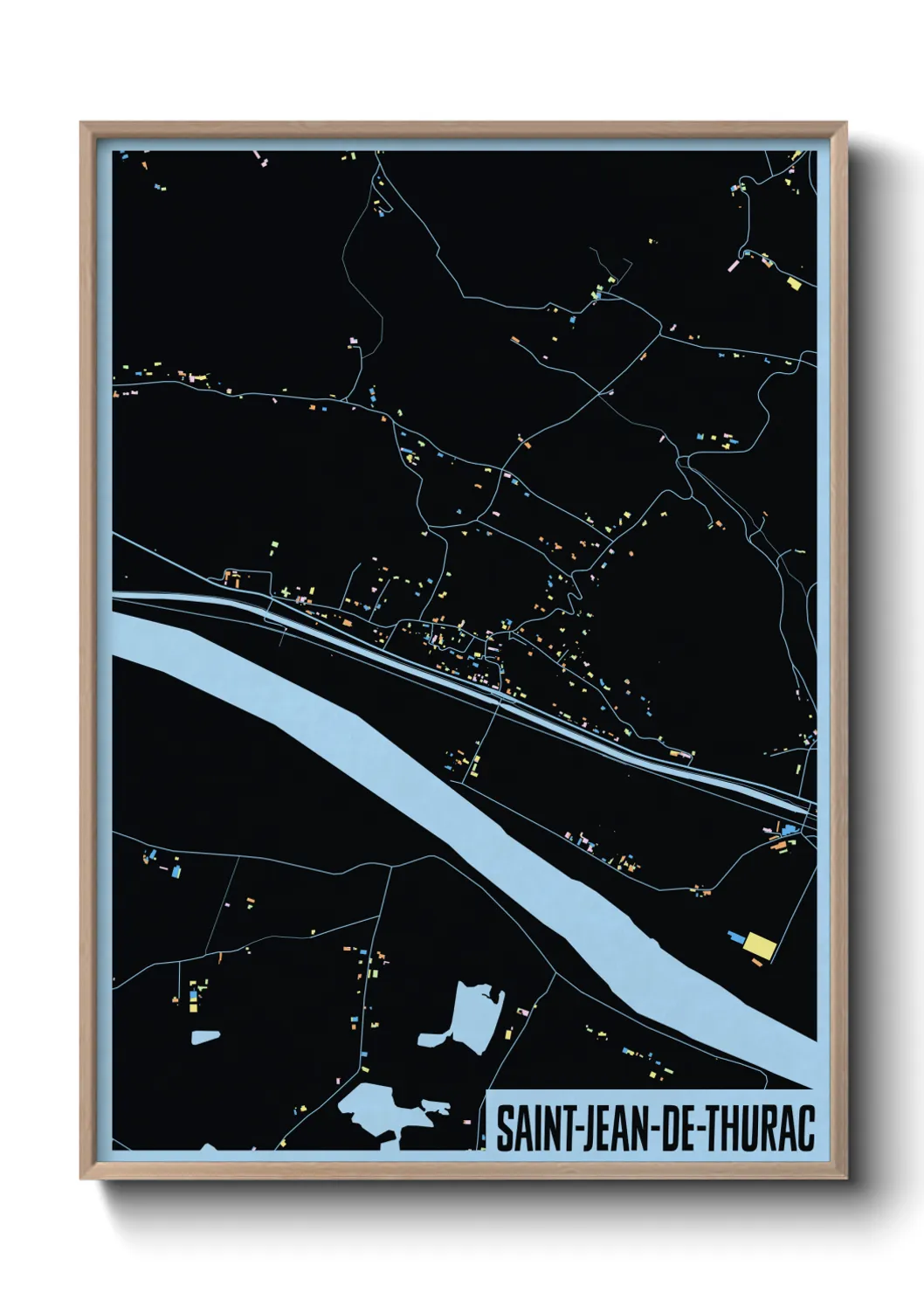 Une affiche de carte sur Saint-Jean-de-Thurac