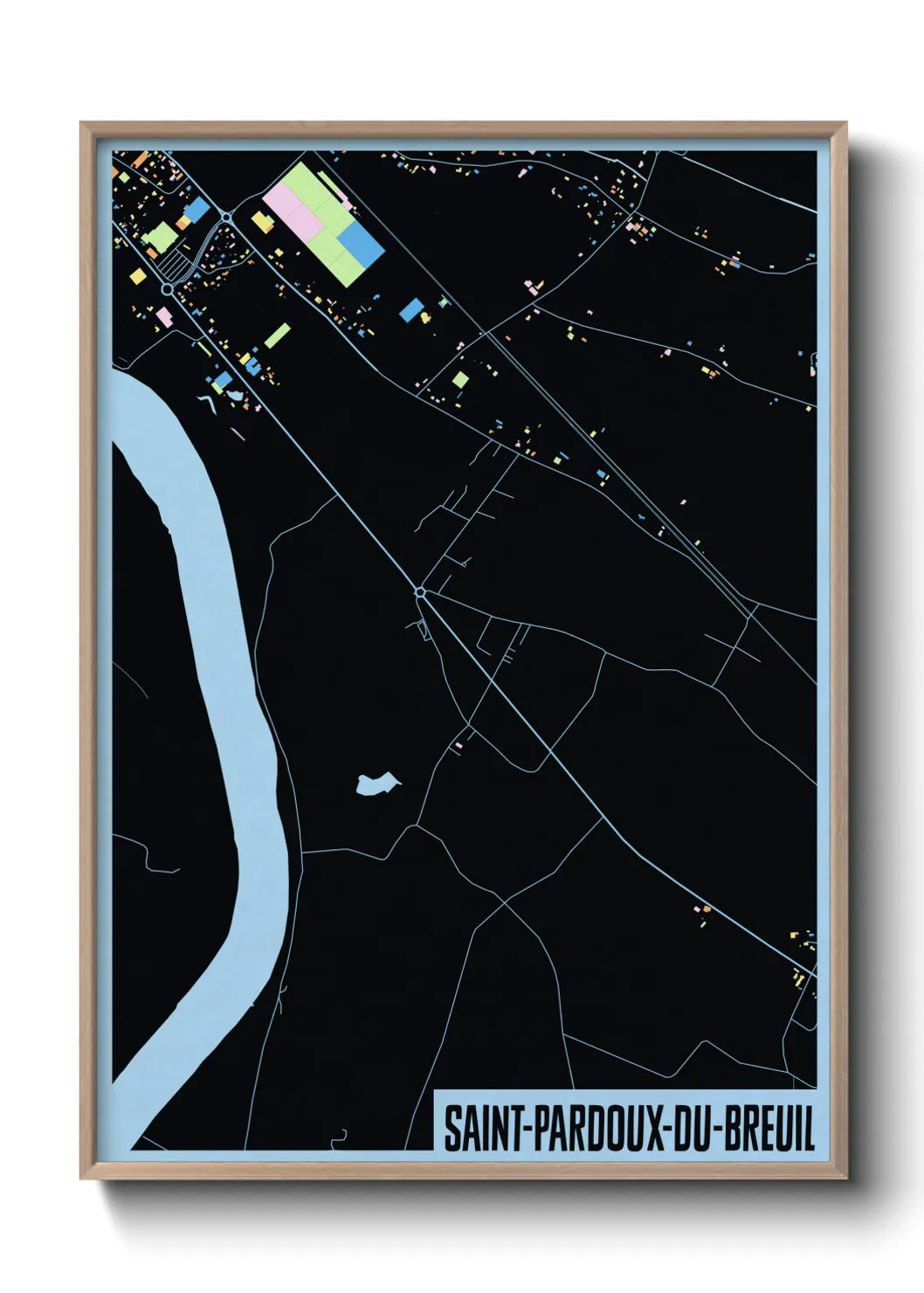 Une affiche de carte sur Saint-Pardoux-du-Breuil