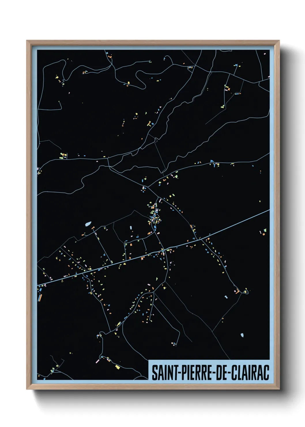 Une affiche de carte sur Saint-Pierre-de-Clairac