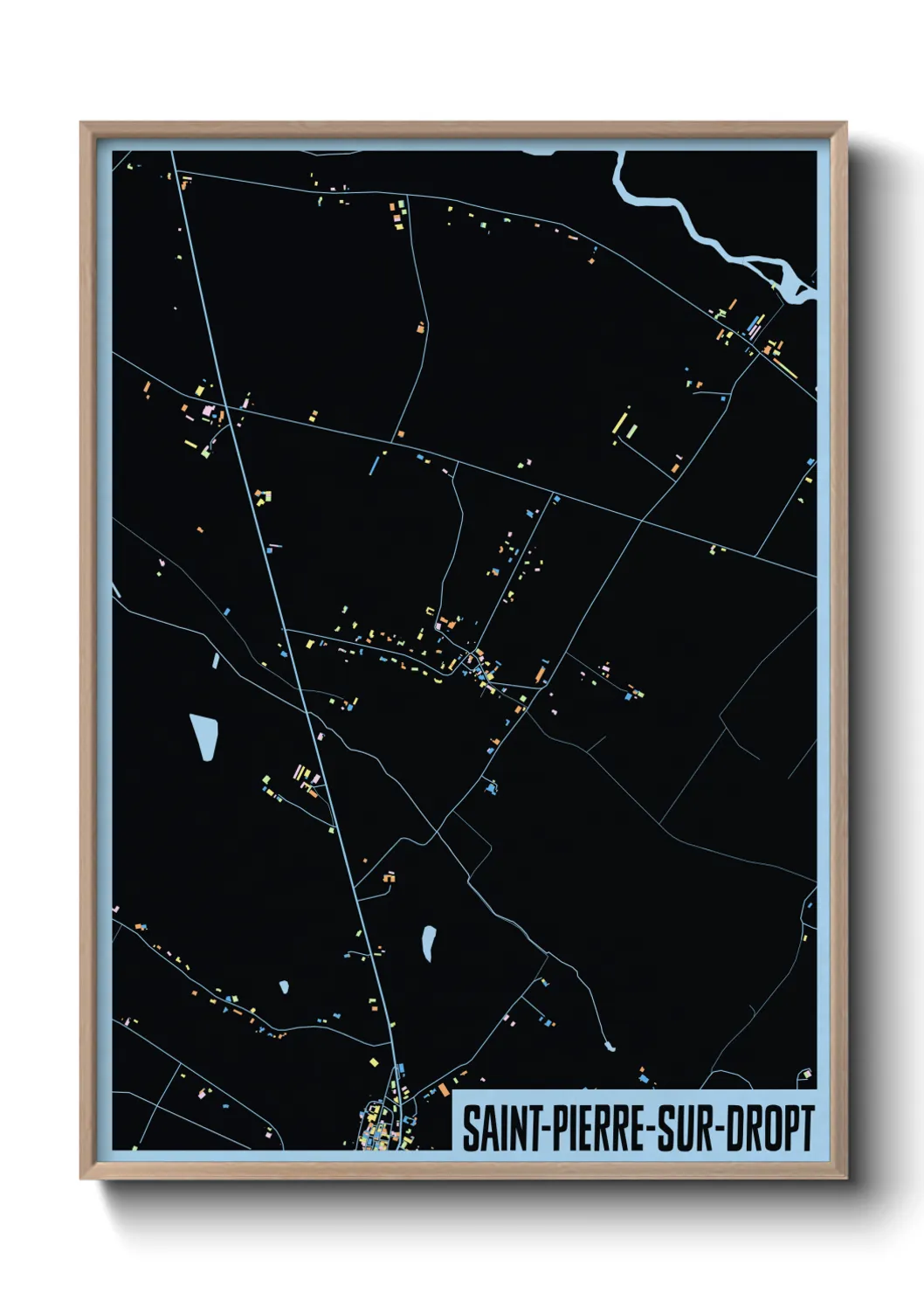 Une affiche de carte sur Saint-Pierre-sur-Dropt