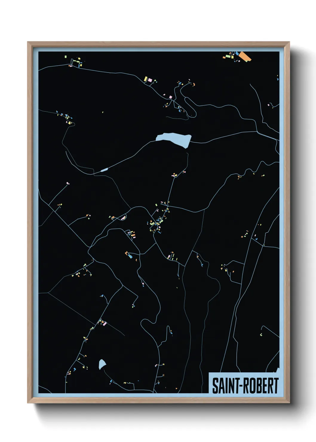 Une affiche de carte sur Saint-Robert