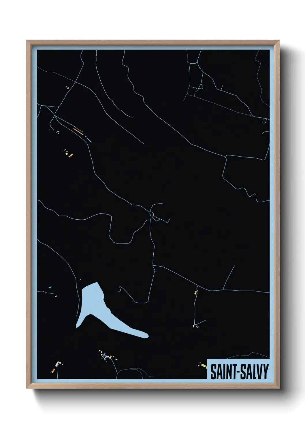 Une affiche de carte sur Saint-Salvy