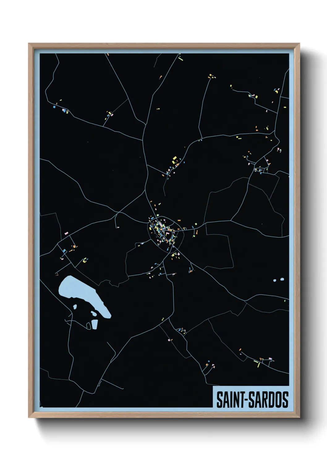 Une affiche de carte sur Saint-Sardos