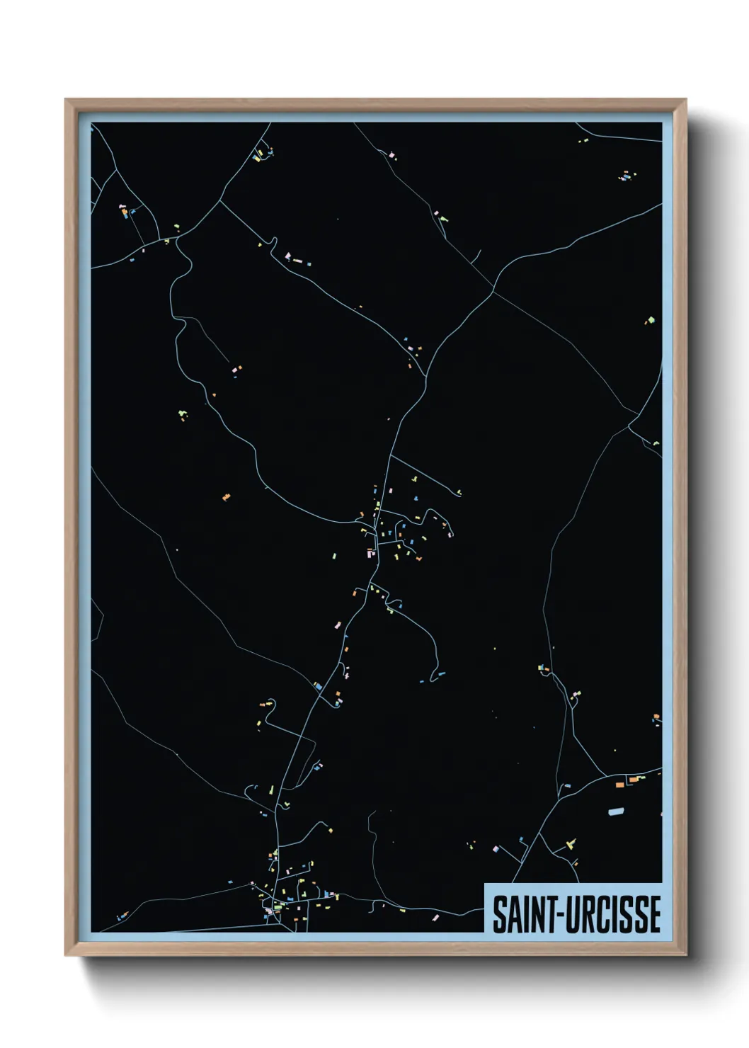 Une affiche de carte sur Saint-Urcisse