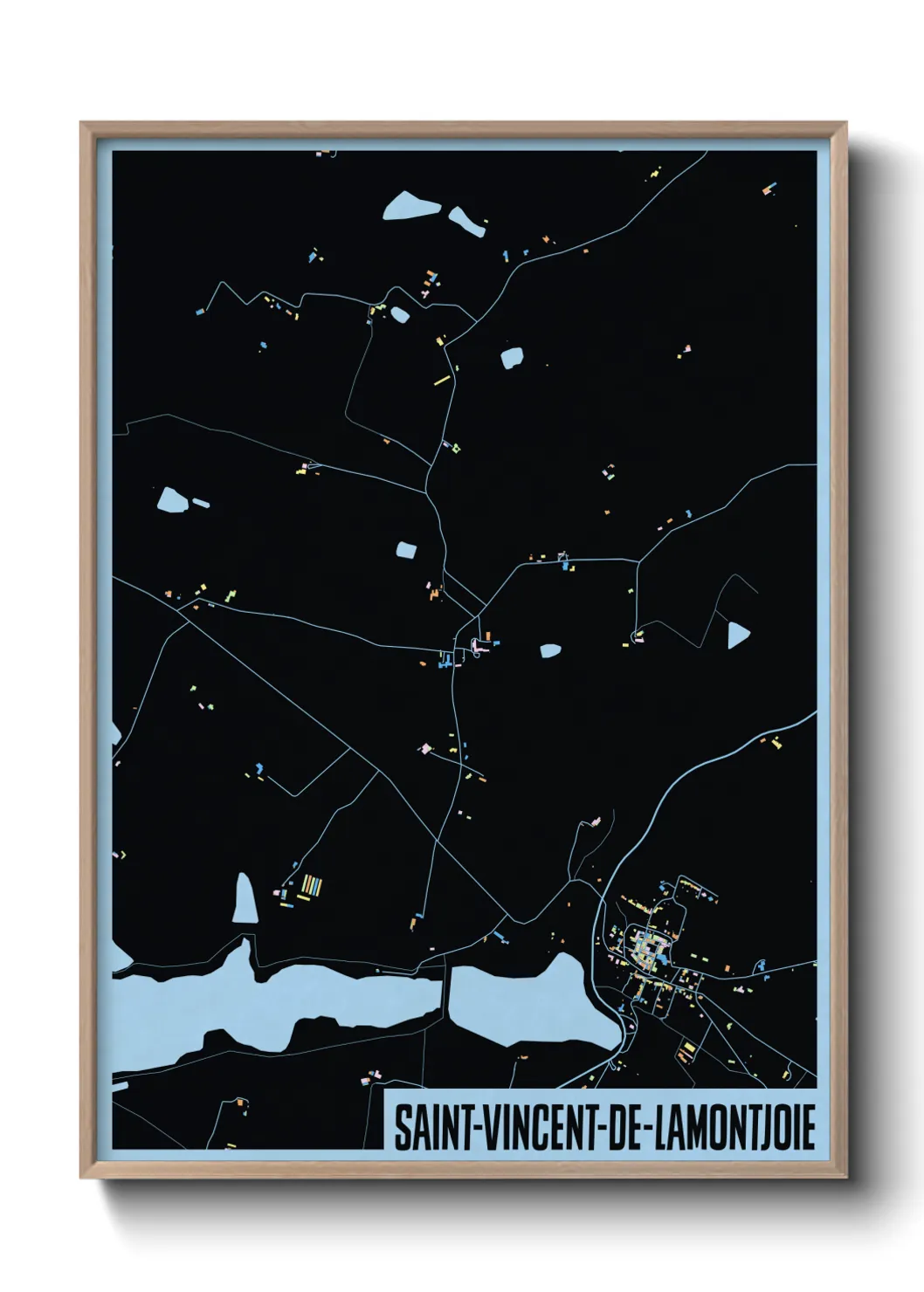 Une affiche de carte sur Saint-Vincent-de-Lamontjoie