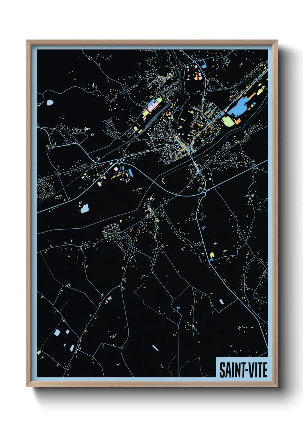Une affiche de carte sur Saint-Vite