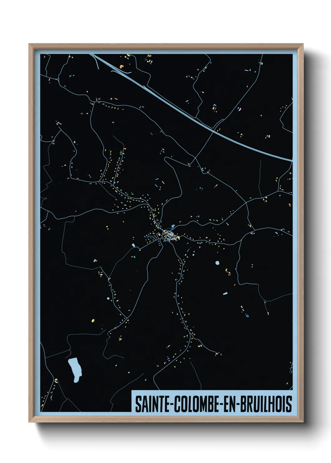 Une affiche de carte sur Sainte-Colombe-en-Bruilhois