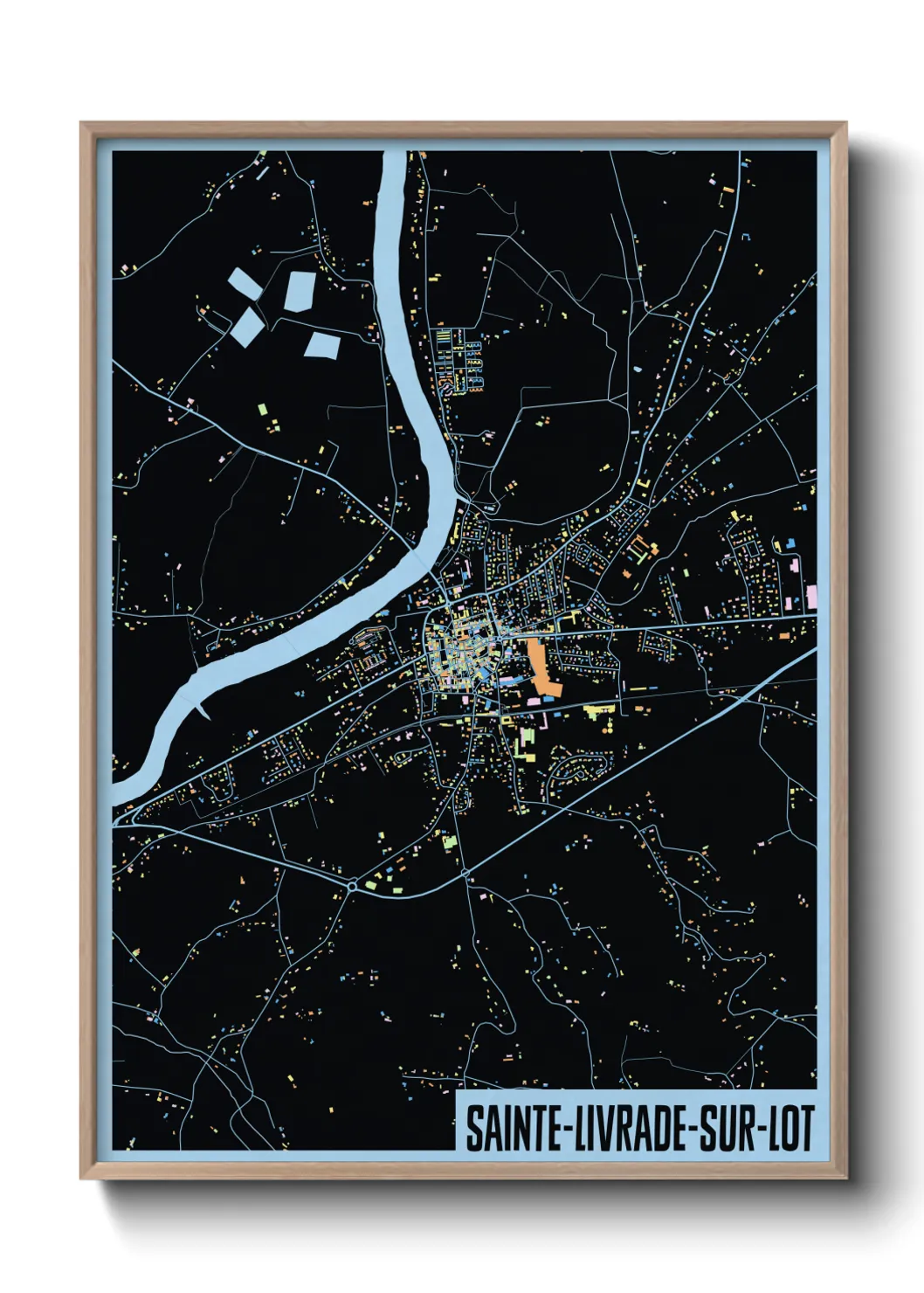 Une affiche de carte sur Sainte-Livrade-sur-Lot
