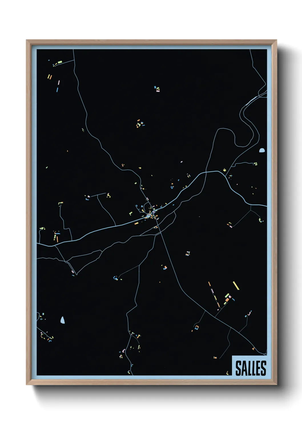 Une affiche de carte sur Salles