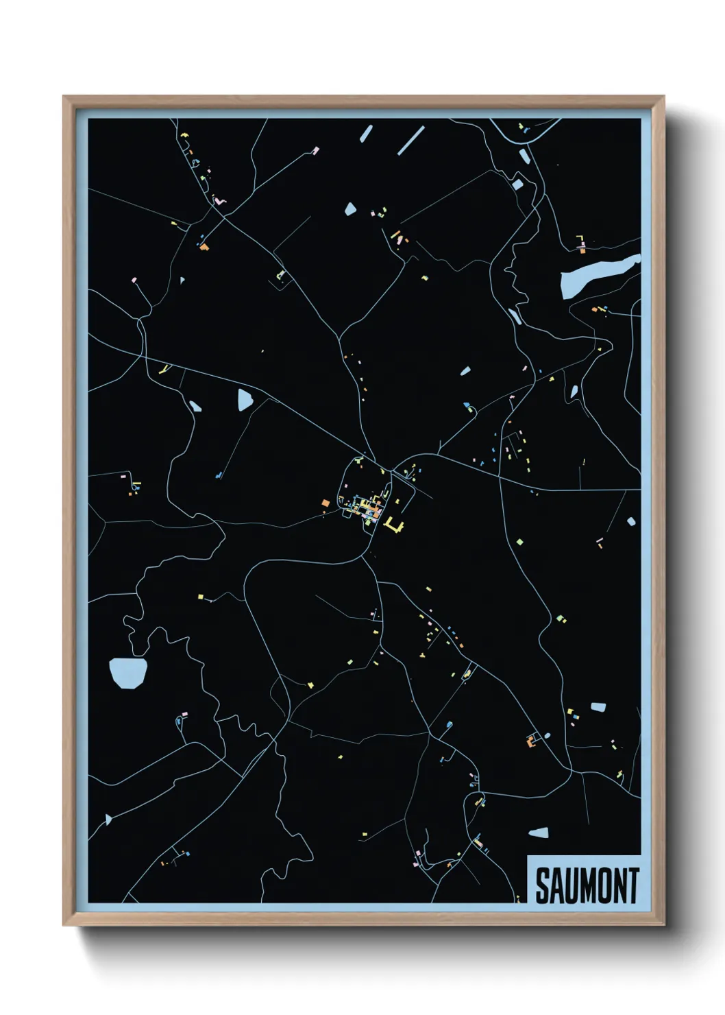 Une affiche de carte sur Saumont