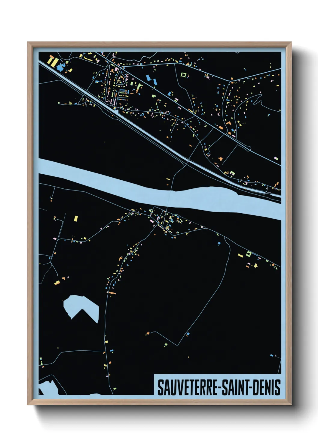 Une affiche de carte sur Sauveterre-Saint-Denis