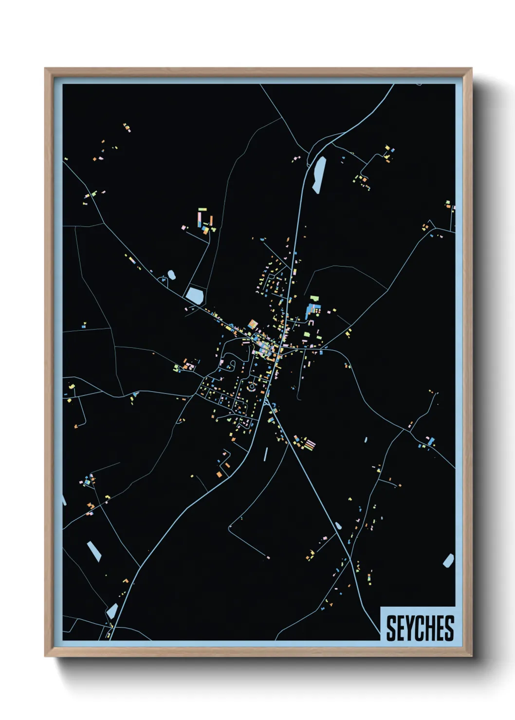 Une affiche de carte sur Seyches