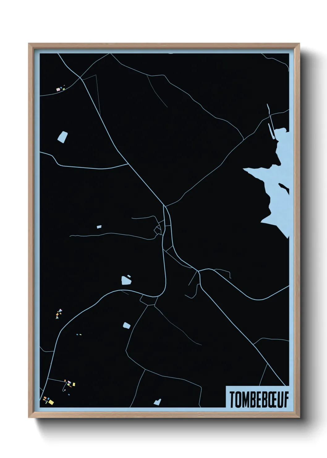 Une affiche de carte sur Tombebœuf