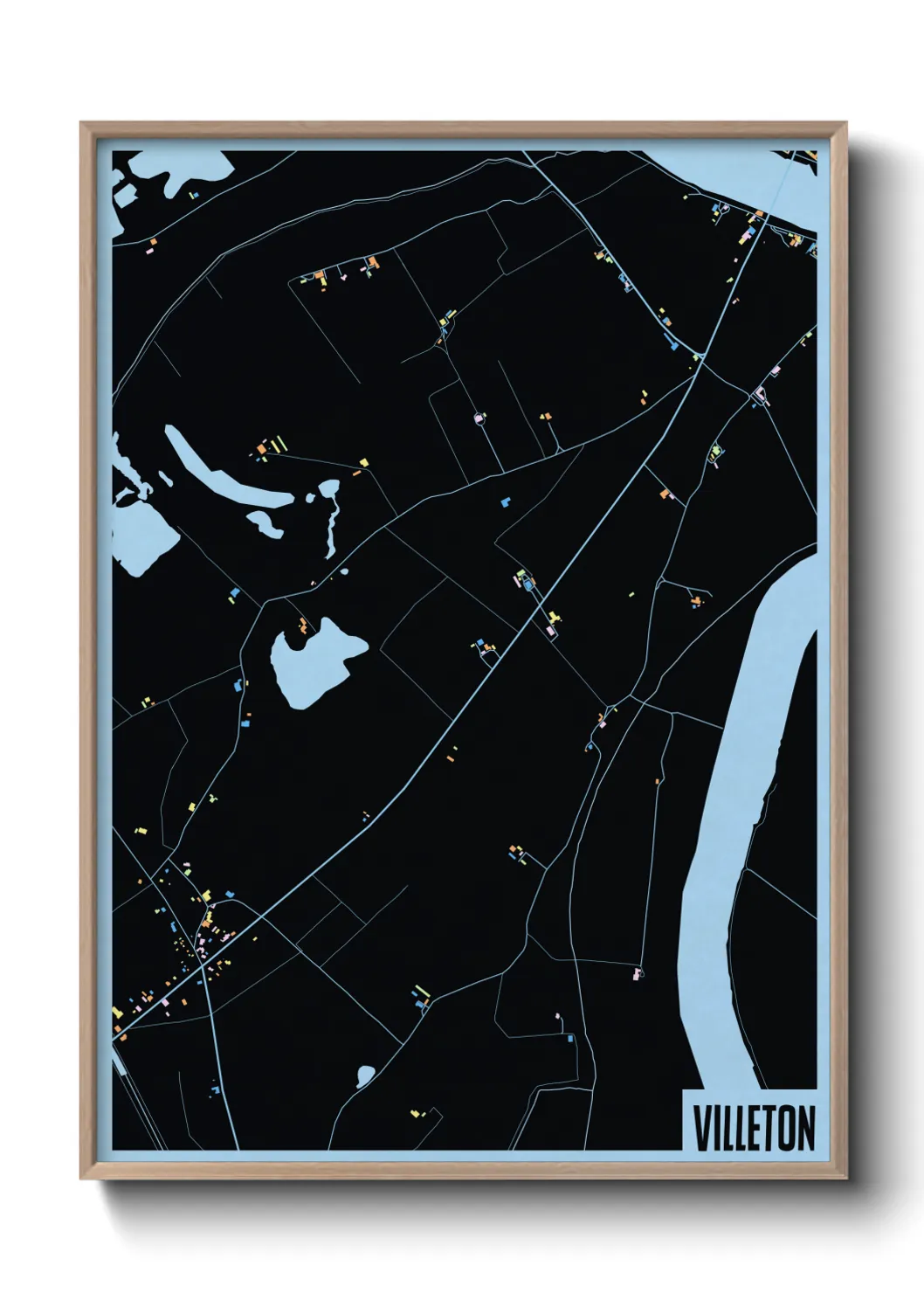 Une affiche de carte sur Villeton