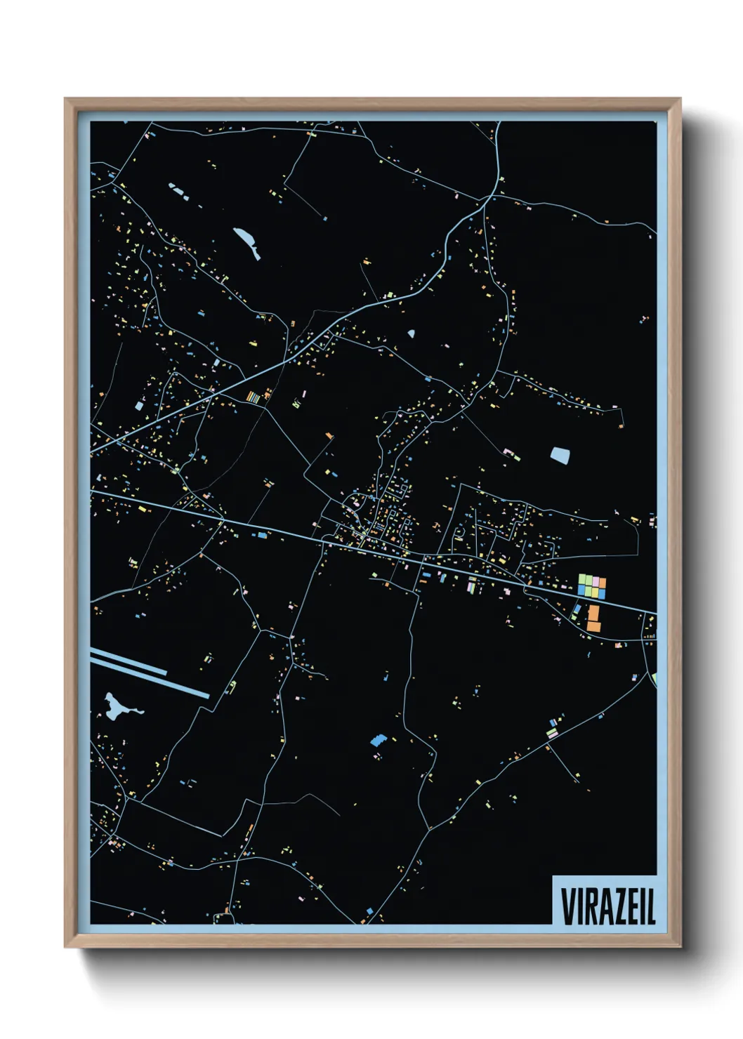 Une affiche de carte sur Virazeil