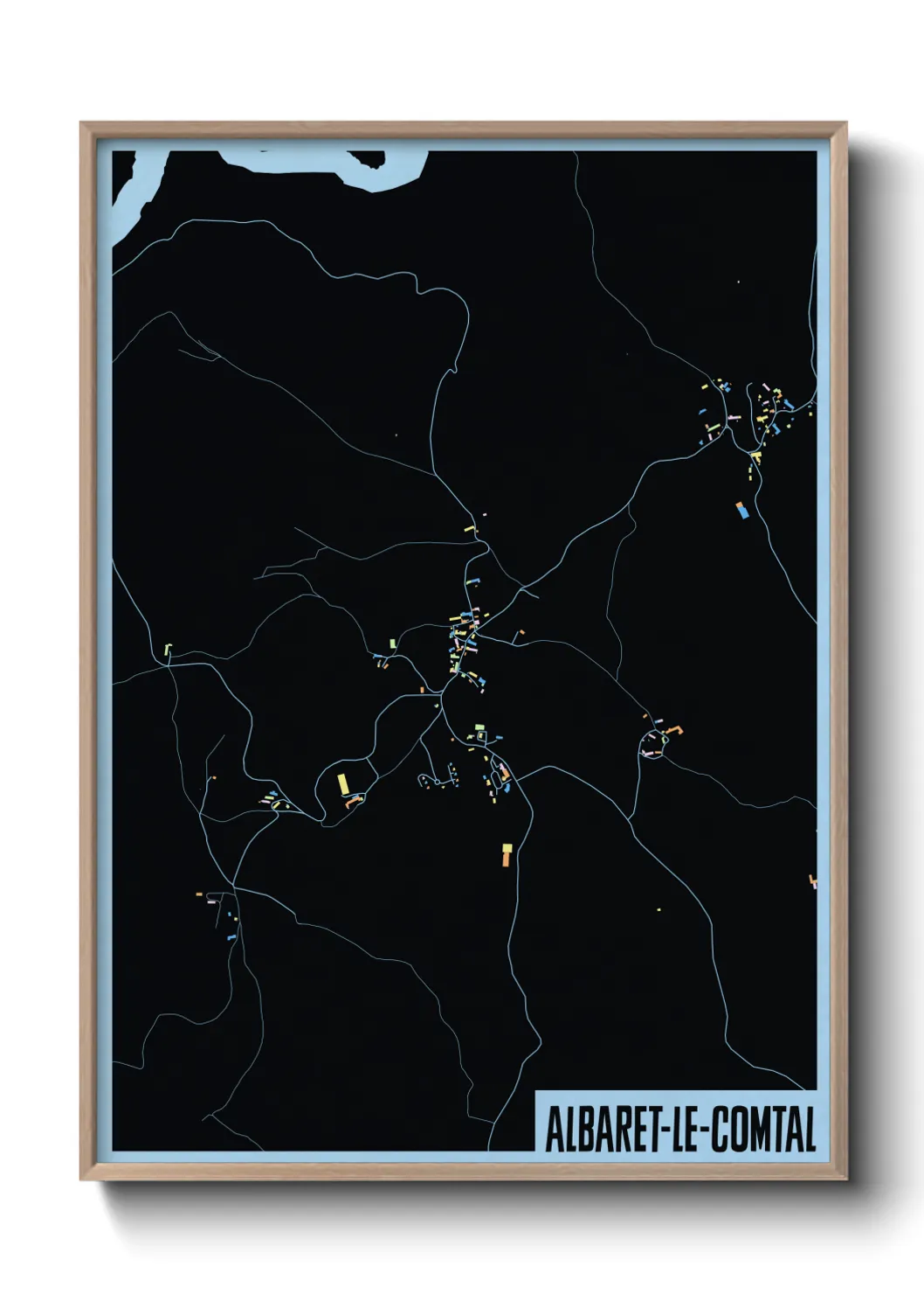 Une affiche de carte sur Albaret-le-Comtal