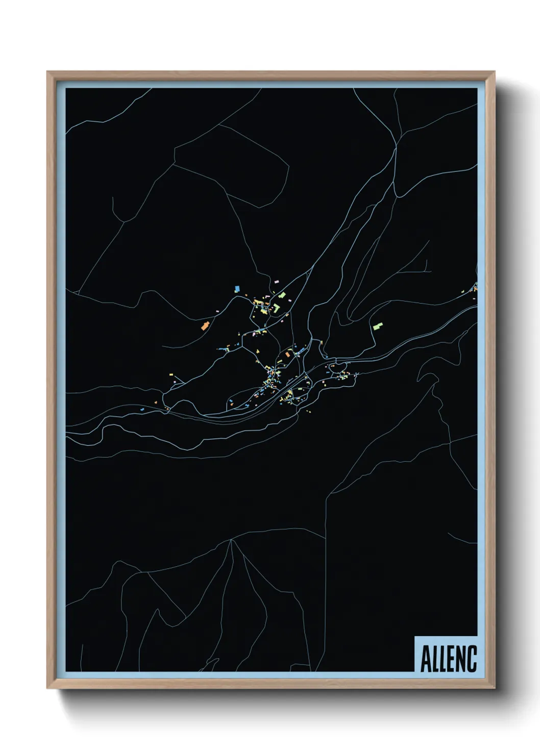 Une affiche de carte sur Allenc