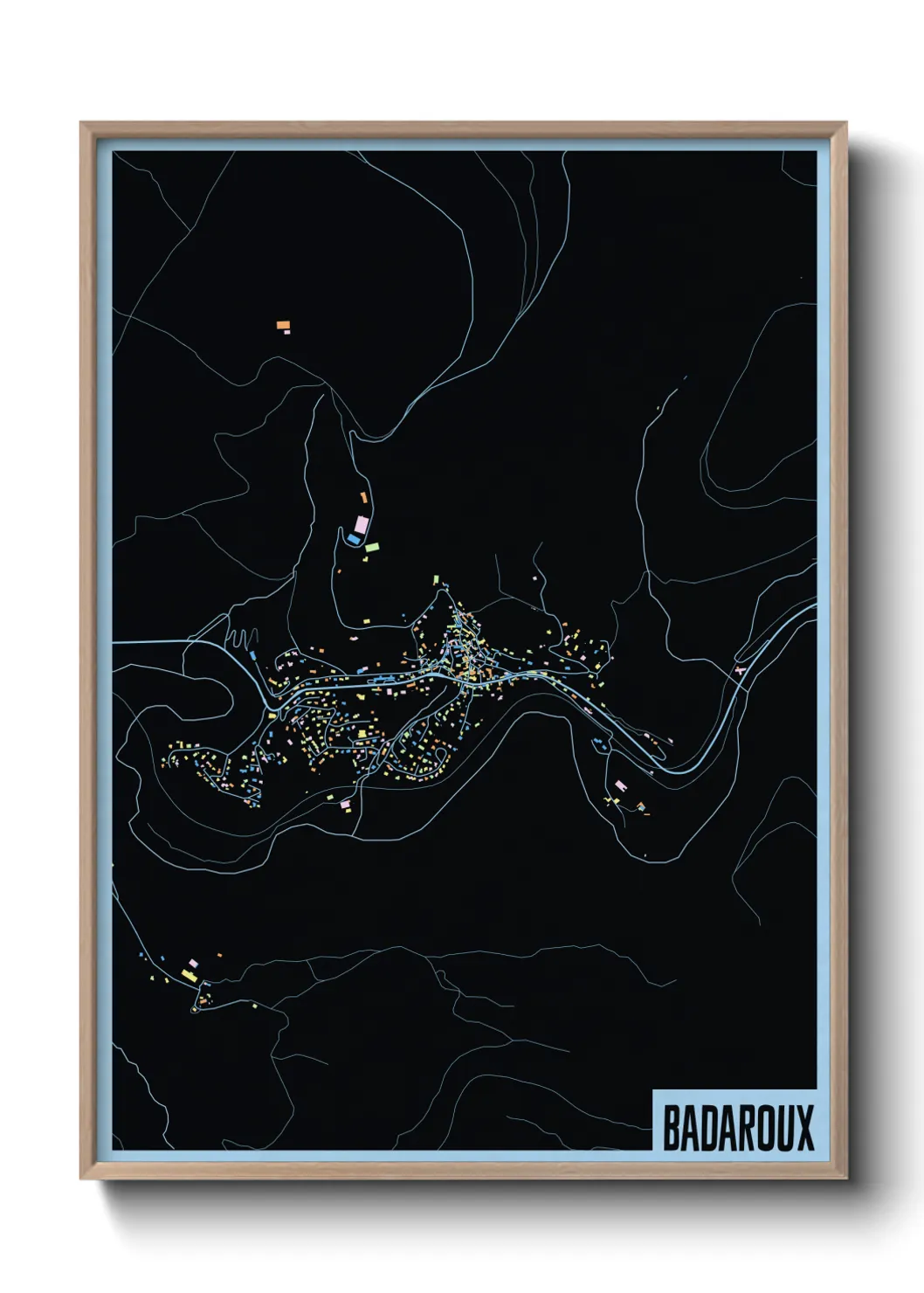 Une affiche de carte sur Badaroux