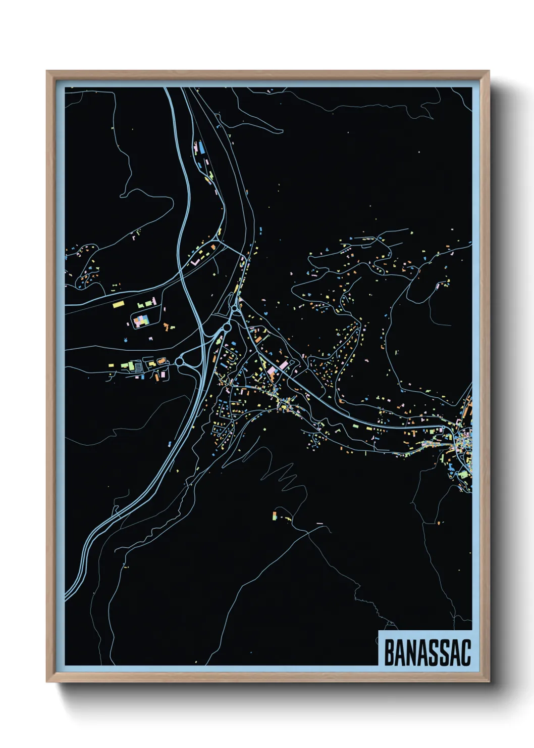 Une affiche de carte sur Banassac